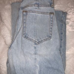 high rise straight jeans